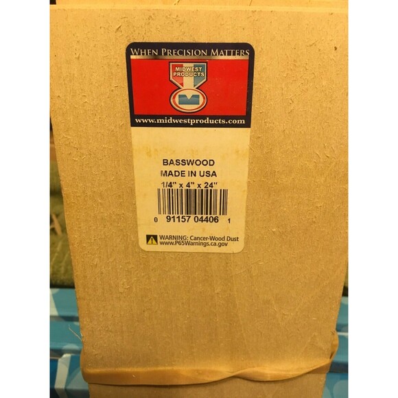 Midwest Basswood wood 1/4" x 4" x 24in (1)pc. - Picture 1 of 1